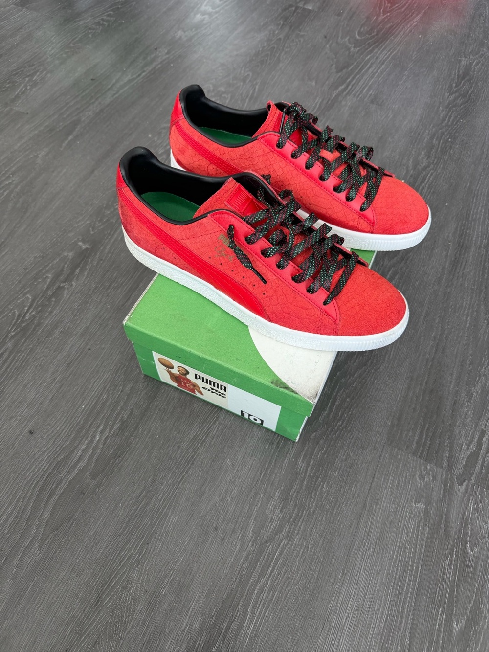 Puma Red and Black Low-Top Sneakers